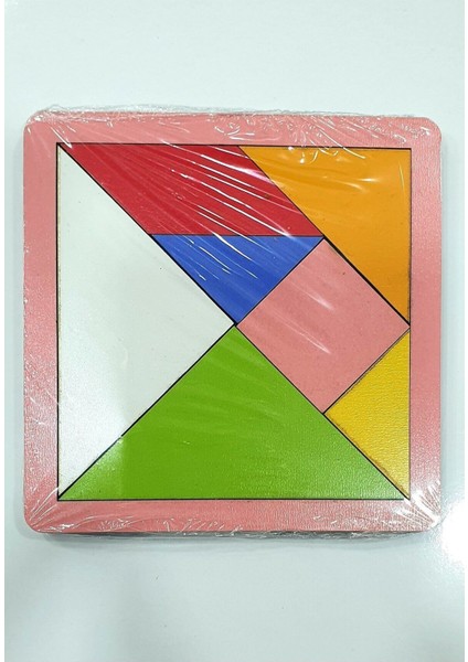 10 Adet Mini Ahşap Tangram-Renkli Tangram-Zeka Oyunu modelleri