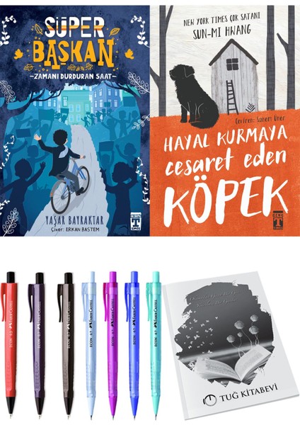Hayal Kurmaya Cesaret Eden Köpek ve Süper Başkan Zamanı Durduran Saat 2'li Set - Kalem