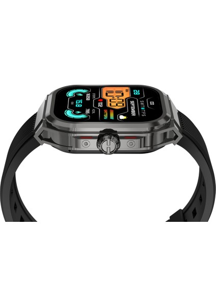 S-Lınk Glowy W30, Siyah, Dafit Uyumlu, Bluetooth, 1.96&quot; Amoled Ekran, 500MAH Batarya, Adım Sayar, Nabız Sensörü, Sesli Görüşme, Tansiyon Ölçümü Akıllı Saat.