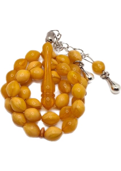 Beyzi Kesim Sarı Toz Kehribar Tesbih modelleri