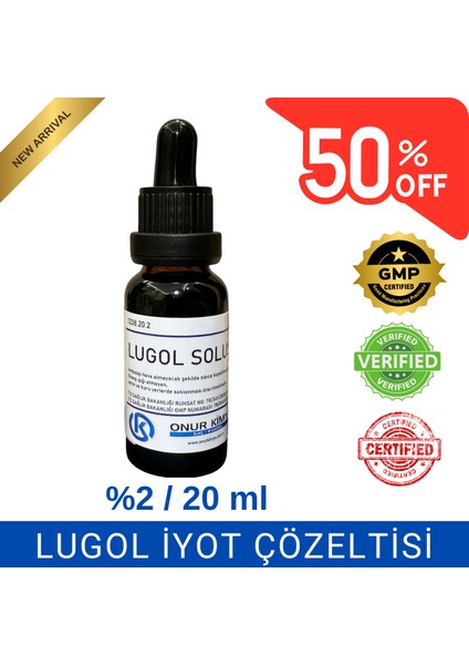 Lugol Solüsyonu %2 Lik / 20 Ml / Damlalıklı / Iyot Çözeltisi