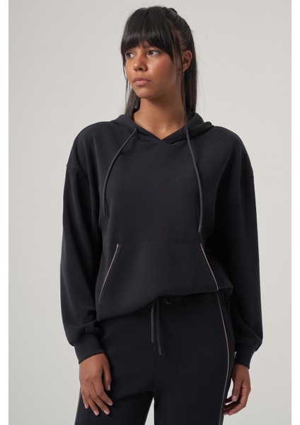 Nova Antrasit Modal Kumaş Ultra Relax Kapüşonlu Hoodie