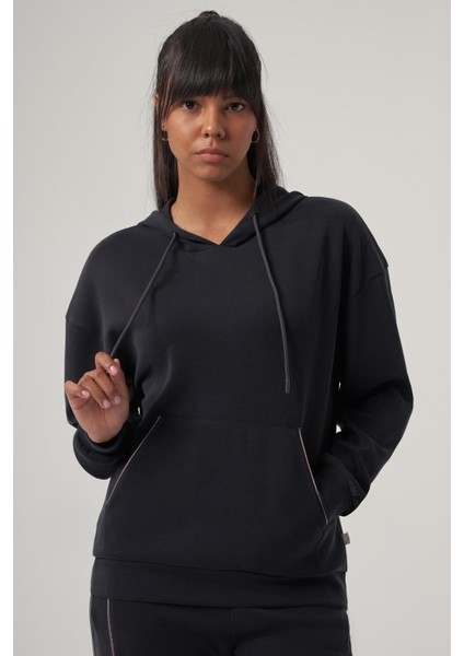 Nova Antrasit Modal Kumaş Ultra Relax Kapüşonlu Hoodie