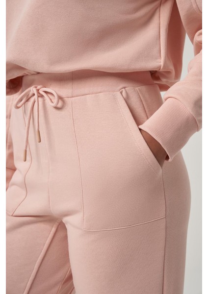 Nely Pudra Relaxed Fit Dik Yaka Fermuar Detaylı Sweatshirt