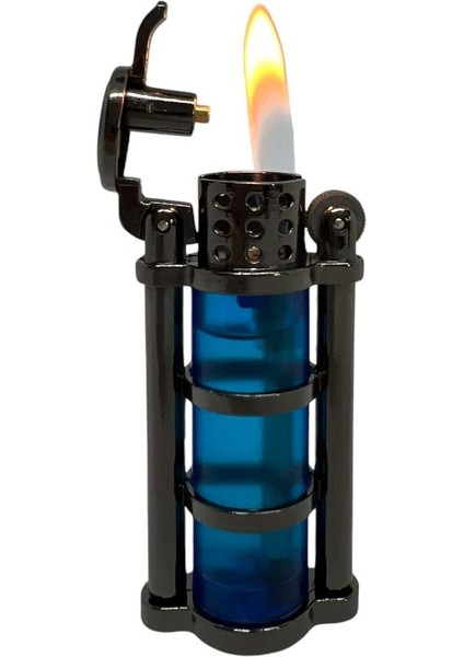 Normal Alev Gazlı Çakmak Mavi Renkli Metalik Yapı ile Ergonomik Kullanım fiyatları