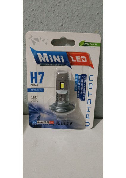 Photon H7 Mini Compact LED Oto Ampul Photon 2li Set 2ADET