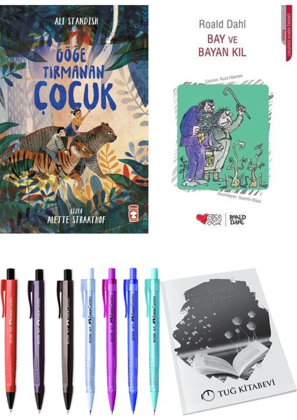 Bay ve Bayan Kıl ve Göğe Tırmanan Çocuk 2'li Set - Kalem