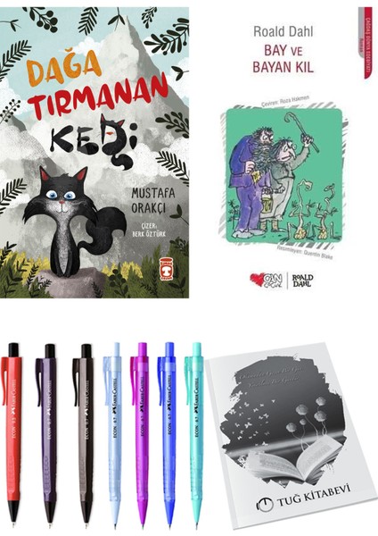 Bay ve Bayan Kıl ve Dağa Tırmanan Kedi 2'li Set - Kalem