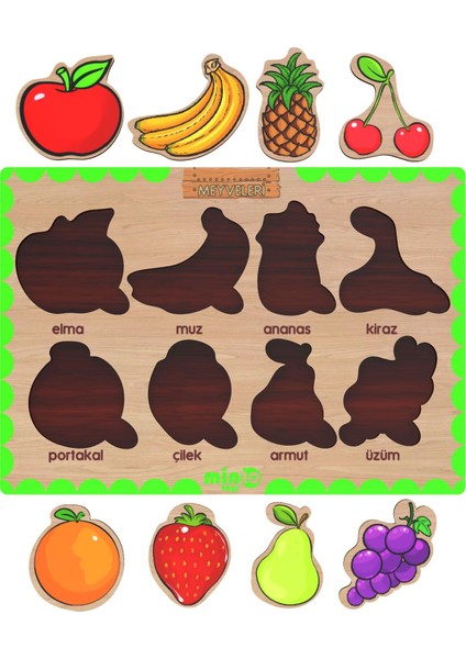 Ahşap Türkçe Meyveler Eğitici-Öğretici Yapboz fiyatları