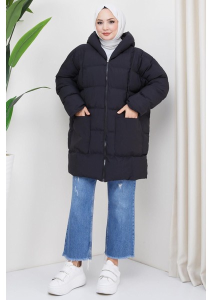 Kadın Oversize Kalıp Standart Beden Kraşlı Dolgulu Mont fiyatları