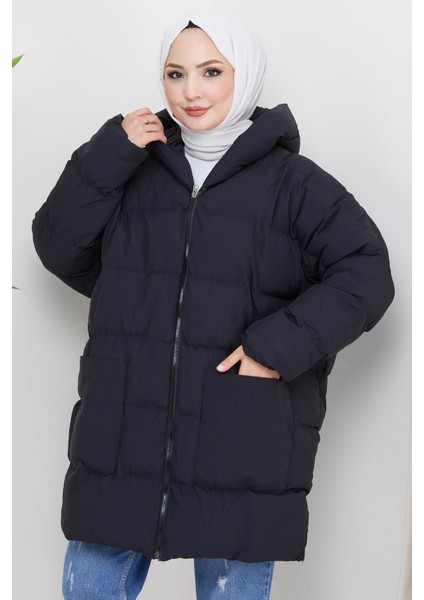 Kadın Oversize Kalıp Standart Beden Kraşlı Dolgulu Mont modelleri