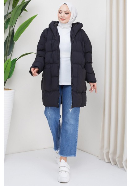 Kadın Oversize Kalıp Standart Beden Kraşlı Dolgulu Mont fırsatları