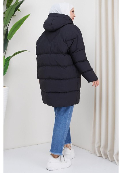 Kadın Oversize Kalıp Standart Beden Kraşlı Dolgulu Mont indirimleri