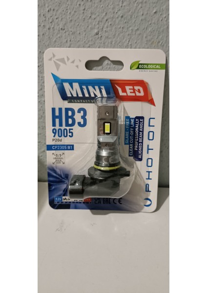 Photon HB3-9005 Mini Compact LED Oto Ampul Photon 2li Set 2ADET