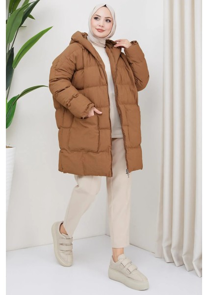 Kadın Oversize Kalıp Standart Beden Kraşlı Dolgulu Mont fırsatları