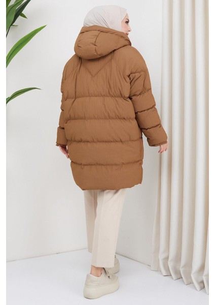 Kadın Oversize Kalıp Standart Beden Kraşlı Dolgulu Mont indirimleri