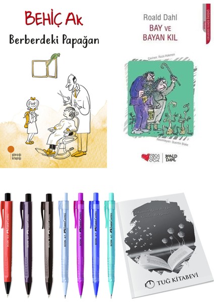 Bay ve Bayan Kıl ve Berberdeki Papağan 2'li Set - Kalem