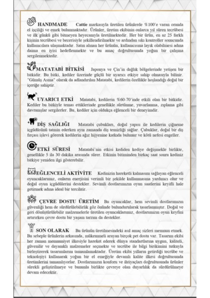 Matatabi Içerikli Kedi Oyuncağı Ince Çubuk 12 cm 15'li modelleri