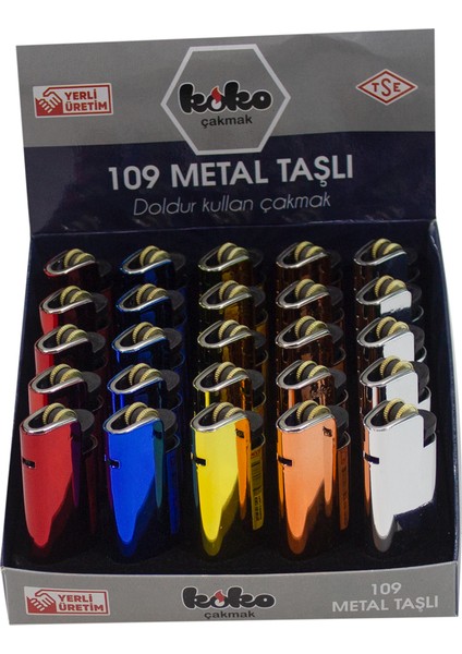 Çakmak Erzi 109 Metal Taşlı Klasik Çakmak 25'li