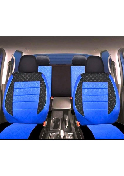 Oto Koltuk Kılıfı Ön ve Arka Tam Set - Siyah Mavi