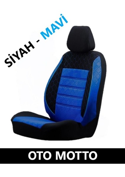 Oto Koltuk Kılıfı Ön ve Arka Tam Set - Siyah Mavi modelleri