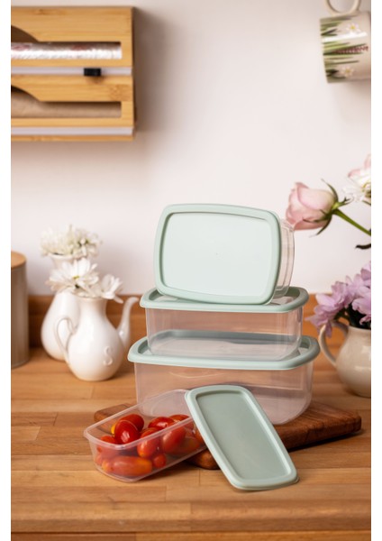 4lü Set Saklama Kabı Yeşil modelleri