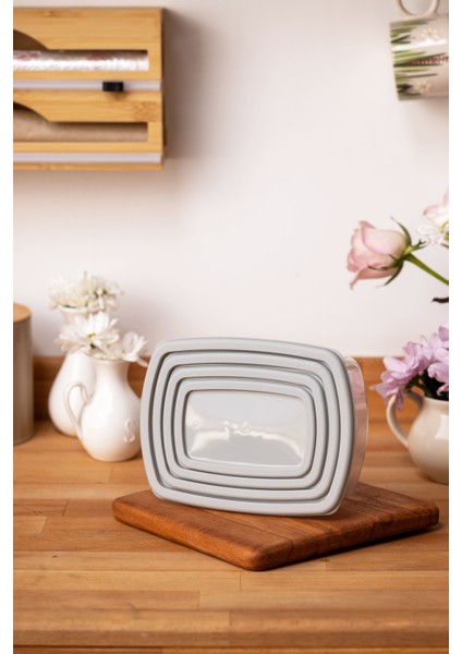 4lü Set Saklama Kabı Gri