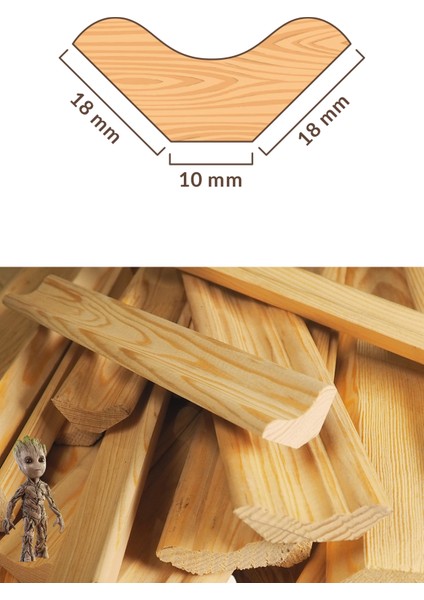 100 cm Ahşap Dar Süpürgelik(5'lik)