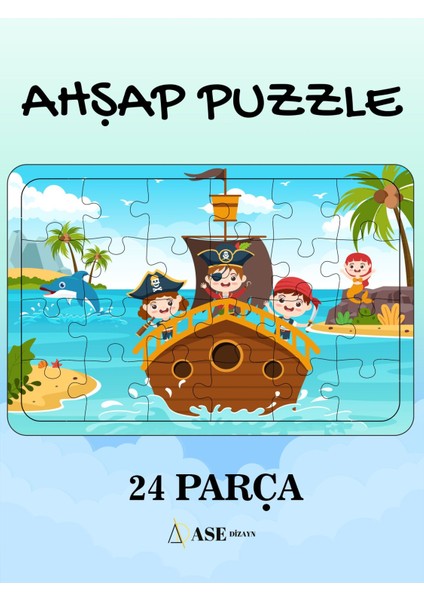 Ahşap 24 Parça Çocuk Puzzle 1 Adet