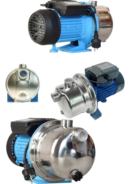 Tam Bakır Sargı ve Metal Dişli Pervane Sistemli Paslanmaz Jet Motor 1hp Motor Gücü Çelik Gövde