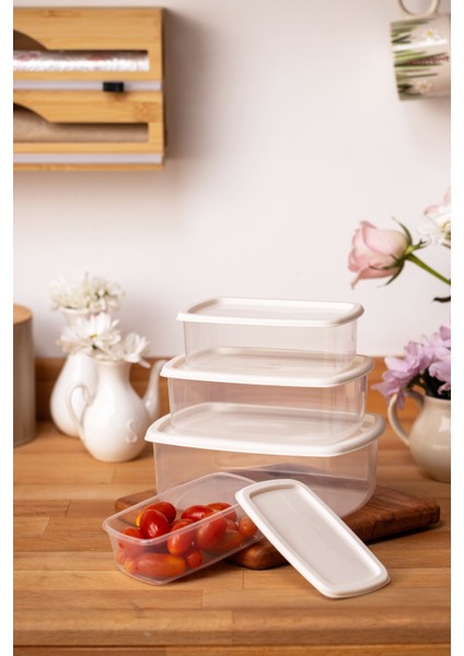 4lü Set Saklama Kabı Beyaz fiyatları