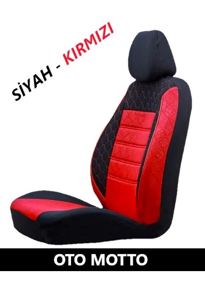 Oto Koltuk Kılıfı Ön ve Arka Tam Set - Siyah Kırmızı modelleri