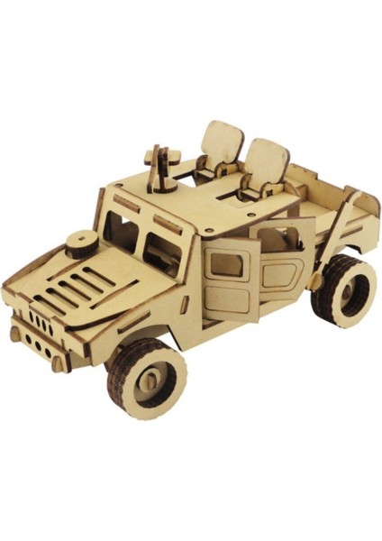 3D Ahşap Puzzle Jeep Maketi 67 Parça