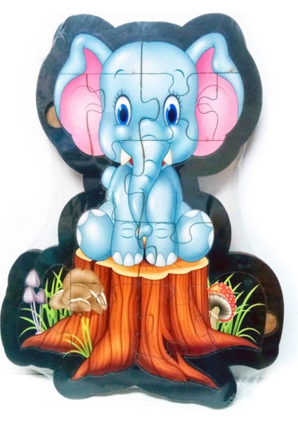 Fil Şekilli Ahşap Puzzle Yapboz Yeni Ürün