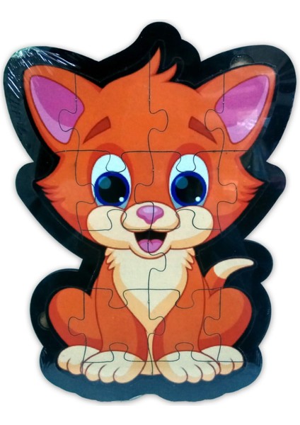 Kedi Şekilli Ahşap Puzzle - Sepeti Çocuk Puzzle