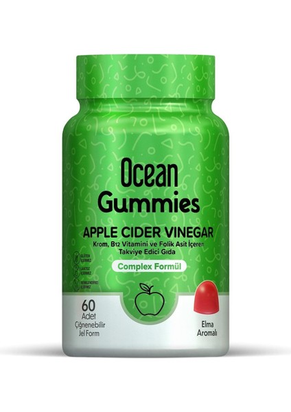 Ocean Gummies Apple Cider 60 Çiğnenebilir Jel Form