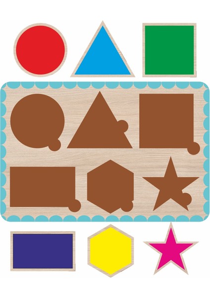 Eğitici ahşap geometrik şekiller puzzle, çocuklar için eğlenceli öğrenme oyunu modelleri