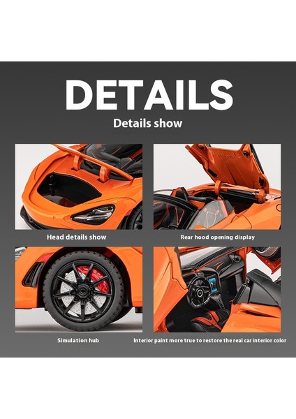 1/24 Mclaren 720S Alaşımlı Model Araba (Yurt Dışından) fırsatları