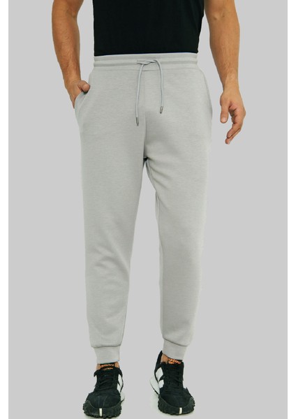 Erkek Gri Ribana Paça Cepli Beli Lastikli Yüksek Bel Modal Scuba Spor Eşofman Altı EDY0020G modelleri