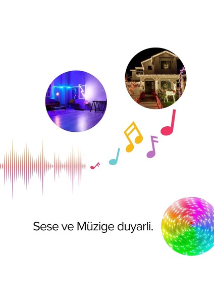 5 V USB Girişli Pixel Rgb Magic Peri LED Bluetooth Uygulamalı Ağaç ve Bahçe Süsü IP67