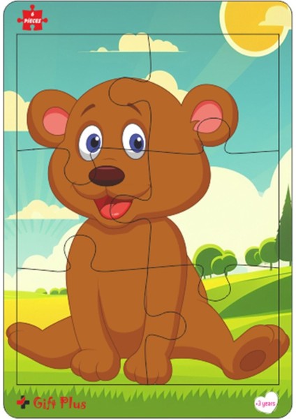 Ahşap Puzzle 6'lı Set Hayvalar Eğitici Yapboz Puzzle Set 3 (6 Parça)