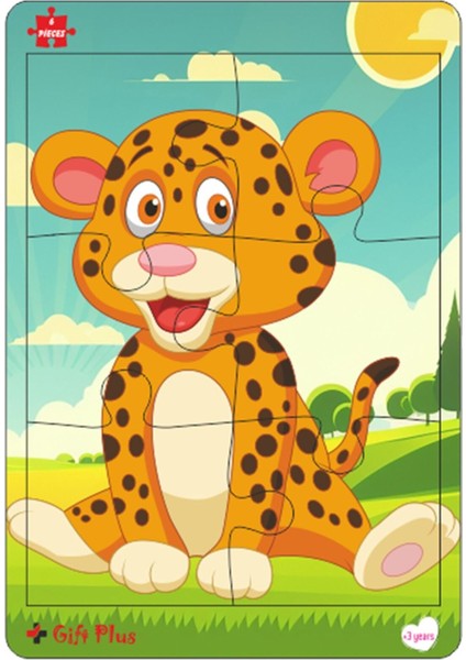 Ahşap Puzzle 6'lı Set Hayvalar Eğitici Yapboz Puzzle Set 3 (6 Parça)