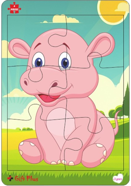 Ahşap Puzzle 6'lı Set Hayvalar Eğitici Yapboz Puzzle Set 3 (6 Parça)