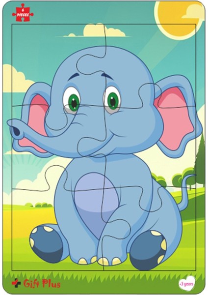 Ahşap Puzzle 6'lı Set Hayvalar Eğitici Yapboz Puzzle Set 3 (6 Parça)