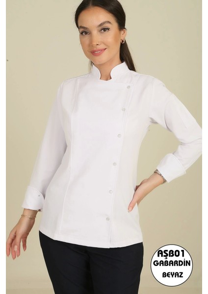 Kadın Gabardin Kumaş Aşçı Ceketi