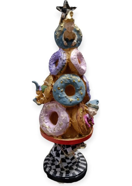 Donut Ağacı Dekoratif ve Şık Biblo,obje, Yılbaşı ,noel