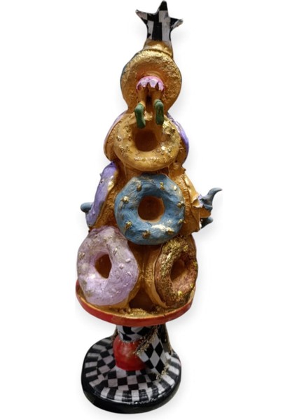 Donut Ağacı Dekoratif ve Şık Biblo,obje, Yılbaşı ,noel