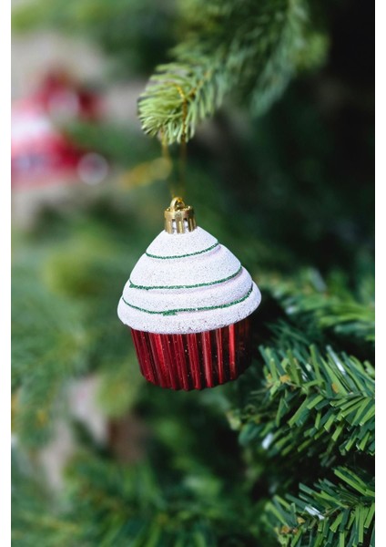 Cupcake Şekilli Yılbaşı Ağacı Süsü Kremalı Kek Çam Ağaç Süsü 2li Paket fiyatları