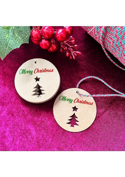 Yılbaşı Kartı Mery Christmas Etiket Kraft (Delikli) 5 5 cm 25 Adet fiyatları