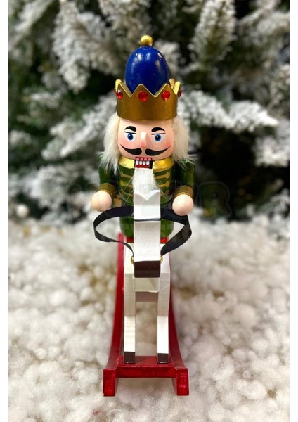 32 cm Atlı Fındıkkıran Yeşil Gold Renkli Ahşap Kurşun Asker Nutcracker Yılbaşı Yeni Yıl Dekoru modelleri